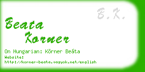 beata korner business card